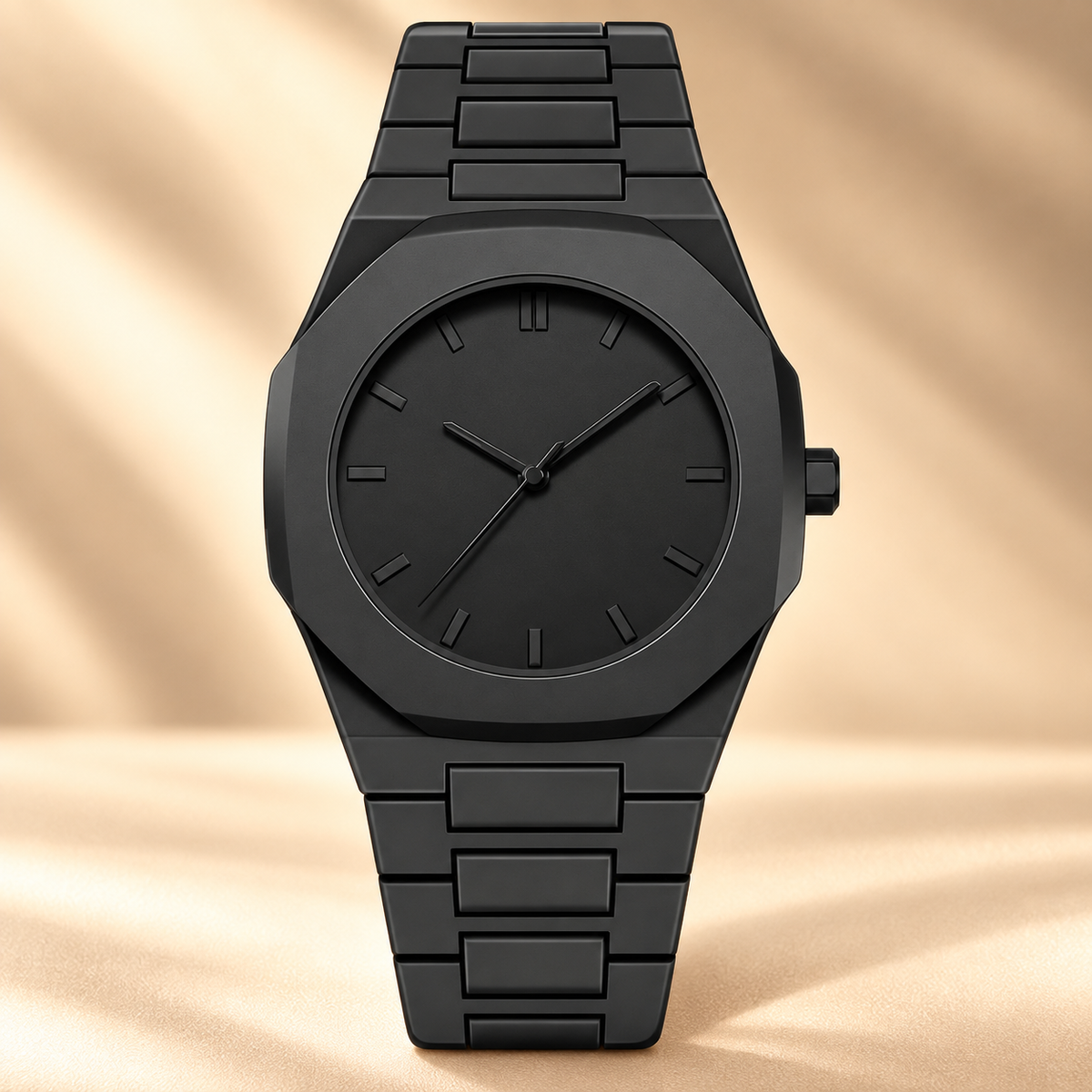 Monochrome 41mm octagonal quartz watch by Umut Collection